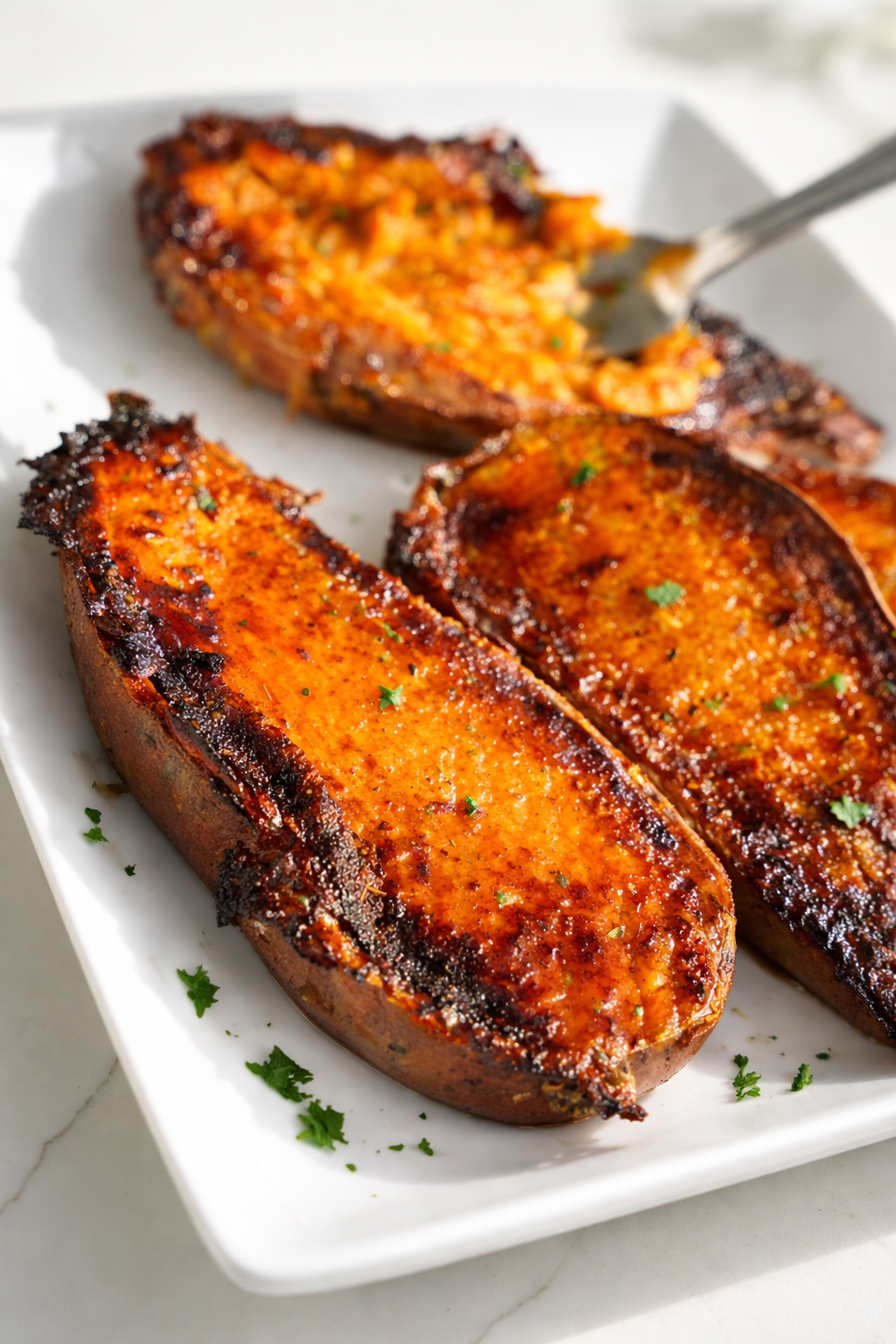 Easy Savory Baked Sweet Potatoes